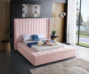 Kiki Pink Velvet Queen Bed (3 Boxes)