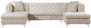 Gail Cream Velvet 3pc. Sectional