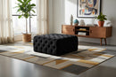 Ariel Black Velvet Ottoman/Bench