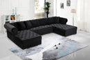 Presley Black Velvet 3pc. Sectional