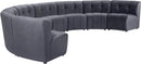 Limitless Grey Velvet 8pc. Modular Sectional