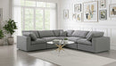Serene Grey Linen Fabric Deluxe Cloud Modular Sectional
