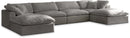 Cozy Grey Velvet Cloud Modular Sectional