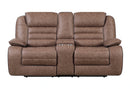 U2250 Brown Console Reclining Loveseat
