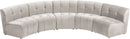 Limitless Cream Velvet 5pc. Modular Sectional