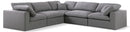 Serene Grey Linen Fabric Deluxe Cloud Modular Sectional