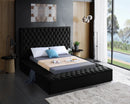 Bliss Black Velvet King Bed (3 Boxes)
