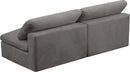 Cozy Grey Velvet Cloud Modular Armless Sofa
