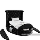 Luxus Black Velvet Twin Bed (3 Boxes)