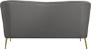 Hermosa Grey Velvet Loveseat