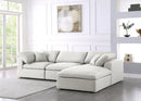 Serene Cream Linen Fabric Deluxe Cloud Modular Sectional