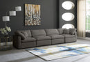 Plush Grey Velvet Standard Cloud Modular Sofa