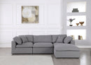 Serene Grey Linen Fabric Deluxe Cloud Modular Sectional