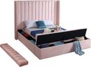 Kiki Pink Velvet King Bed (3 Boxes)