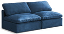 Plush Navy Velvet Standard Cloud Modular Sofa