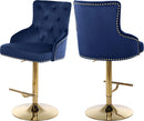 Claude Navy Velvet Adjustable Stool