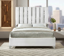 Enzo White Velvet Full Bed