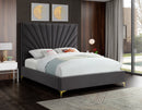 Eclipse Grey Velvet Full Bed