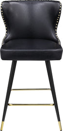 Hendrix Black Faux Leather Counter/Bar Stool