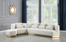 Marquis Cream Velvet Ottoman