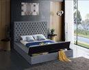 Bliss Grey Velvet Full Bed (3 Boxes)