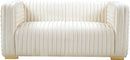 Ravish Cream Velvet Loveseat