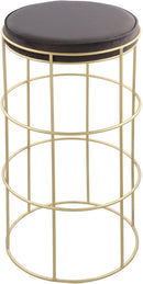 Rebar Grey Velvet Counter Stool