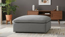 Serene Grey Linen Fabric Deluxe Cloud Ottoman