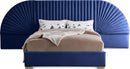 Cleo Navy Velvet King Bed (3 Boxes)