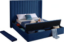 Kiki Navy Velvet Full Bed (3 Boxes)