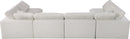 Serene Cream Linen Fabric Deluxe Cloud Modular Sectional