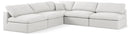 Serene Cream Linen Fabric Deluxe Cloud Modular Sectional
