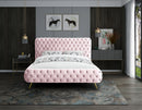 Delano Pink Velvet Queen Bed