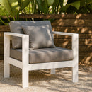 Nizuc Grey Waterproof Fabric Outdoor Patio Aluminum Arm Chair