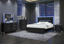 Lando Black Bed with Continuous LED
