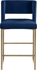 Caleb Navy Velvet Counter Stool