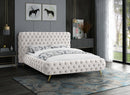 Delano Cream Velvet Queen Bed