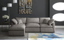 Plush Grey Velvet Standard Cloud Modular Sectional