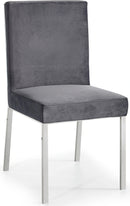 Opal Grey Velvet Dining Chair