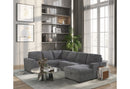 U2660 Grey Sectional W/Pull Out Sofa Bed