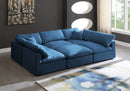 Plush Navy Velvet Standard Cloud Modular Sectional