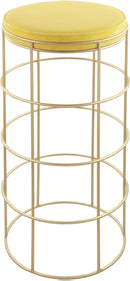 Rebar Yellow Velvet Bar Stool