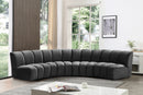 Infinity Grey Velvet 4pc. Modular Sectional