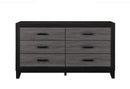 Lisbon Grey/Black Bookcase Twin Bed, Dresser, Mirror and Nightstand