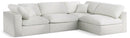 Serene Cream Linen Fabric Deluxe Cloud Modular Sectional