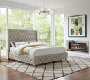 Savan Cream Velvet Full Bed