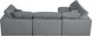 Serene Grey Linen Fabric Deluxe Cloud Modular Sectional