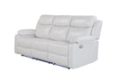U6026 Blanche White Reclining Sofa with LED