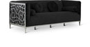 Opal Black Velvet Sofa