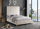 Via Cream Velvet Queen Bed
